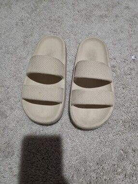 PINK Victoria's Secret Double-Strap Slide Sandals in Beige